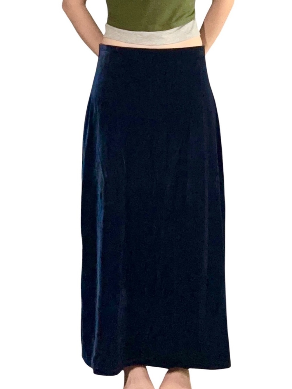 Amanda Smith | Vintage Blue Velvet Maxi Skirt